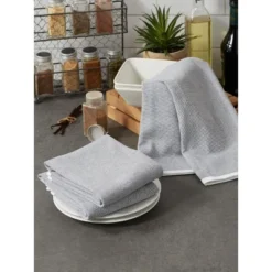 Design Imports Terry Solid Chambray Dishtowel Set 3 Piece, 18X28", Mineral Gray -Design Imports GUEST 7cd73ea2 3419 452d 9540 cf4b844a8bbc