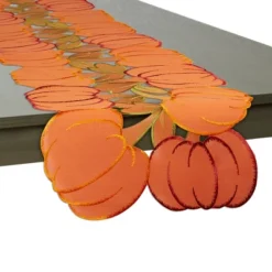 Design Imports Embroidered Pumpkin Table Runner, Orange, 14X60" -Design Imports GUEST 7d42129c 0154 47df b836 a8886b34cd57
