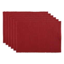 DII Ribbed Solid Placemat Set 6 Piece, Barn Red, 13x19" 13 DII Ribbed Solid Placemat Set 6 Piece, Barn Red, 13x19" -Design Imports GUEST 7ddd0c72 b4a0 4a70 bda7 77ae84da919f