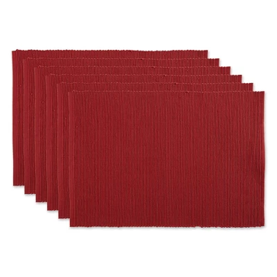 DII Ribbed Solid Placemat Set 6 Piece, Barn Red, 13x19" 7 DII Ribbed Solid Placemat Set 6 Piece, Barn Red, 13x19" - Image 7