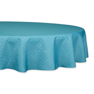 Design Imports Storm Blue Tonal Lattice Print Outdoor Tablecloth 60 Round 8 Design Imports Storm Blue Tonal Lattice Print Outdoor Tablecloth 60 Round - Image 8
