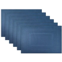 DII PVC Doubleframe Indoor/Outdoor Placemat Set/6, Nautical Blue, 13x17.25" -Design Imports GUEST 7ea8754a 1fd7 4a4b 8489 b392868f404a