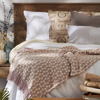 50"x60" Urban Check Throw Blanket Lilac - Design Imports: Cotton, Hypoallergenic, Machine Washable 8 50"x60" Urban Check Throw Blanket Lilac - Design Imports: Cotton, Hypoallergenic, Machine Washable - Image 8