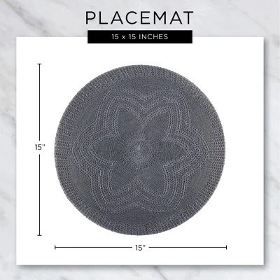 Design Imports Eggplant Woven Paper Round Placemat Set/6 8 Design Imports Eggplant Woven Paper Round Placemat Set/6 - Image 8