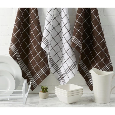 Design Imports Mocha Waffle Weave Dishtowel Set/6 4 Design Imports Mocha Waffle Weave Dishtowel Set/6 - Image 4