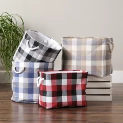 Design Imports Polyester Bin Tri Color Black Rectangle Medium 16X10X12 -Design Imports GUEST 80286647 2436 46eb a55a 6e648d12c303