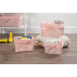 Design Imports Set Of 5 Antique White Chicken Wire Liner Baskets Blush -Design Imports GUEST 80360fa0 e987 42cb 815a ca8d23a43f4a