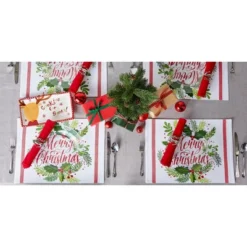 DII Christmas Printed Placemat Set 6 Piece, Christmas Greenery, 13x19" -Design Imports GUEST 80a1133b 0000 442b bea6 b19961adc7ed