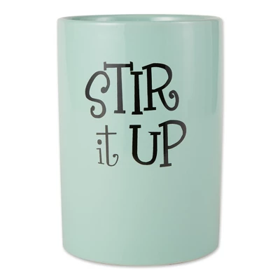 Design Imports Aqua Stir It Up Ceramic Utensil Holder 10 Design Imports Aqua Stir It Up Ceramic Utensil Holder - Image 10
