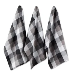 Design Imports Black Tri Color Check Dishtowel (Set Of 3) -Design Imports GUEST 820e985b 192a 4e91 a560 0b6a358dcd24