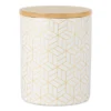 Design Imports White And Gold Mixed Print Ceramic Canister Set/3
