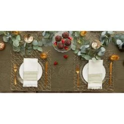 DII Woven Paper Placemat Set 6 Piece, Gold, 16x16" 10 DII Woven Paper Placemat Set 6 Piece, Gold, 16x16" -Design Imports GUEST 82918ac0 998a 411b b107 ef1cee2b2aa5
