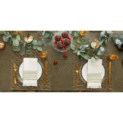 DII Woven Paper Placemat Set 6 Piece, Gold, 16x16" 5 DII Woven Paper Placemat Set 6 Piece, Gold, 16x16" - Image 5