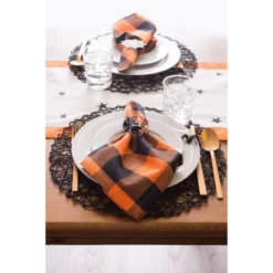 DII Woven Paper Placemat Set 6 Piece, Black, 15" Dia -Design Imports GUEST 82c2f8b0 c6b3 4836 9221 a1984087fc89