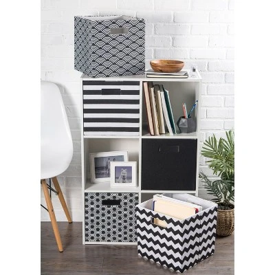 Polyester Cube Stripe Black Square 13x13x13 6 Polyester Cube Stripe Black Square 13x13x13 - Image 6