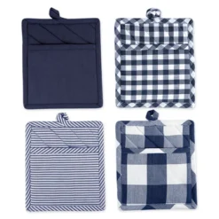 Design Imports Navy/Off White Potholder Set -Design Imports GUEST 841786cd 32b0 4aab bb31 93ea8ea5753a