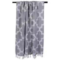 Design Imports 50"x60" Lattice Throw Blanket Gray