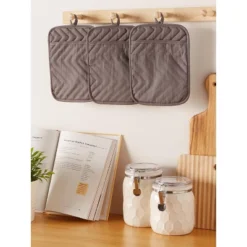 Design Imports Gray Quilted Potholder (Set Of 3) -Design Imports GUEST 861ad331 dcdb 43d0 9ef2 32458dad79f7