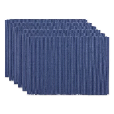 DII Ribbed Solid Placemat Set 6 Piece, French Blue, 13x19" 7 DII Ribbed Solid Placemat Set 6 Piece, French Blue, 13x19" - Image 7