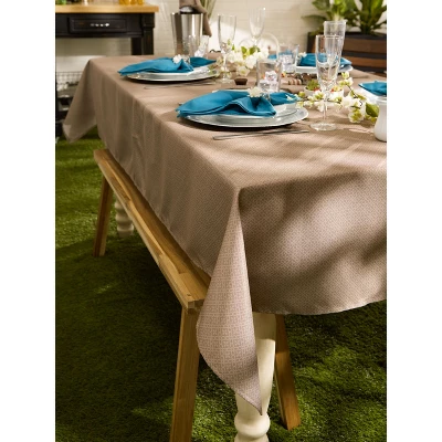 Design Imports Stone Tonal Lattice Print Outdoor Tablecloth 60 Round 5 Design Imports Stone Tonal Lattice Print Outdoor Tablecloth 60 Round - Image 5