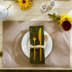 Design Imports Stone Tonal Lattice Print Outdoor Placemat Set/6 -Design Imports GUEST 87194f2c 089b 471e 9f8a fa6fc575062e