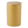 Design Imports Honey Gold Matte Retro Vine Texture Ceramic Canister Set/3