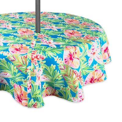 Design Imports Summer Floral Outdoor Tablecloth With Zipper 60 Round 7 Design Imports Summer Floral Outdoor Tablecloth With Zipper 60 Round - Image 7