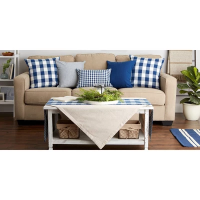 4pk 18"x18" Gingham Buffalo Check Assorted Square Throw Pillow Covers Navy/Off White - Design Imports 2 4pk 18"x18" Gingham Buffalo Check Assorted Square Throw Pillow Covers Navy/Off White - Design Imports - Image 2