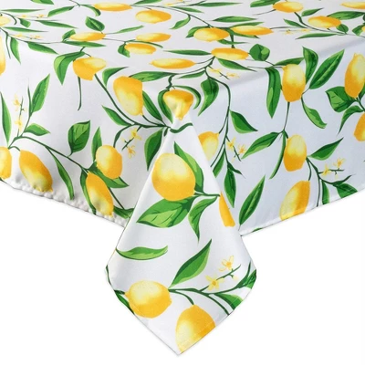 Design Imports Lemon Bliss Print Outdoor Tablecloth With Zipper 60X84 2 Design Imports Lemon Bliss Print Outdoor Tablecloth With Zipper 60X84 - Image 2