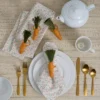 Design Imports Spring Blossom Printed Napkin & Carrot Napkin Ring Set Of 4