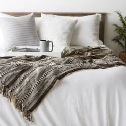 Design Imports Dark Brown Braided Stripe Throw -Design Imports GUEST 88a79ae4 fe58 4773 9545 487810a49232