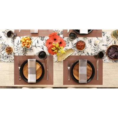 DII PVC Doubleframe Indoor/Outdoor Placemat Set/6, Cinnamon, 13x17.25" 3 DII PVC Doubleframe Indoor/Outdoor Placemat Set/6, Cinnamon, 13x17.25" - Image 3