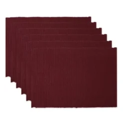 DII Ribbed Solid Placemat Set 6 Piece, Blackberry, 13x19" -Design Imports GUEST 8a086406 a92e 4dd9 95fc f11ccc552a0a