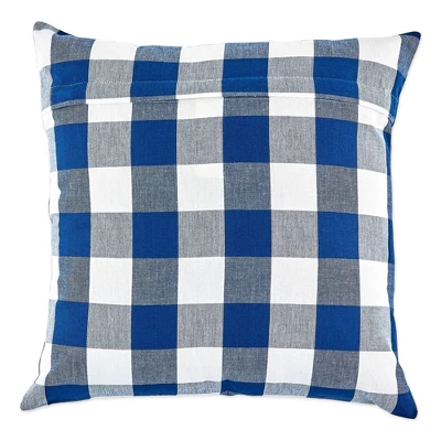 2pk 20"x20" Oversize Buffalo Check Square Throw Pillows Navy/Off White - Design Imports 4 2pk 20"x20" Oversize Buffalo Check Square Throw Pillows Navy/Off White - Design Imports - Image 4