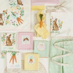 Design Imports Spring Blossom Printed Napkin & Carrot Napkin Ring Set Of 4 -Design Imports GUEST 8a8248a2 7dea 48de bc17 fea9b801cc21 1