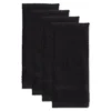 Design Imports Terry Waffle Solid Dishtowel Set 4 Piece, 15X26", Black