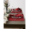DII Ribbed Solid Placemat Set 6 Piece, Barn Red, 13x19"