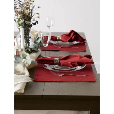 DII Ribbed Solid Placemat Set 6 Piece, Barn Red, 13x19" 1 DII Ribbed Solid Placemat Set 6 Piece, Barn Red, 13x19"
