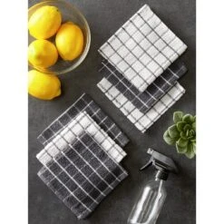Design Imports Gray Combo Windowpane Dishcloth (Set Of 6) -Design Imports GUEST 8ba66c18 2798 4bcf 88f5 7c683290a5f2