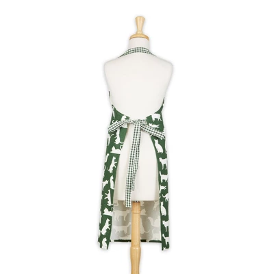 Design Imports Hunter Green Cat Print Chef Apron 1 Design Imports Hunter Green Cat Print Chef Apron