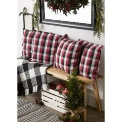 4pk 18"x18" Square Throw Pillow Covers Red/White - Design Imports -Design Imports GUEST 8c3445ac 7071 4b3e ace4 22630c80da69