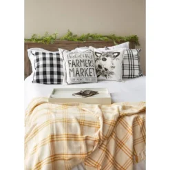 4pk 18"x18" Cow And Farmers Market Farmhouse Check And Printed Square Throw Pillow Covers - Design Imports -Design Imports GUEST 8ccbc8a4 17e6 428a 8bd3 64c72bc9e035