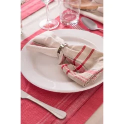 Design Imports French Stripe Napkin Set 6 Piece, Taupe/Red, 20X20" 14 Design Imports French Stripe Napkin Set 6 Piece, Taupe/Red, 20X20" -Design Imports GUEST 8d040e10 6a55 4ced 94c9 97765728f191