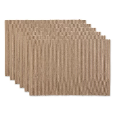 DII Ribbed Solid Placemat Set 6 Piece, Stone, 13x19" 7 DII Ribbed Solid Placemat Set 6 Piece, Stone, 13x19" - Image 7