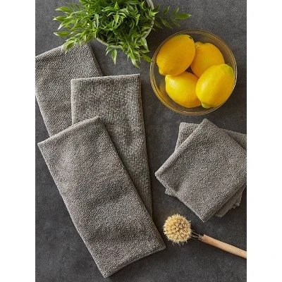 Design Imports 6pk Microfiber Essential Dishtowels Gray: Kitchen Towels, Microfiber Dishcloth, Solid Pattern, 15.75"x23.5" 2 Design Imports 6pk Microfiber Essential Dishtowels Gray: Kitchen Towels, Microfiber Dishcloth, Solid Pattern, 15.75"x23.5" - Image 2