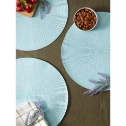 DII Solid Woven Placemat Set 6 Piece, Robbins Egg Blue, 15" Dia 11 DII Solid Woven Placemat Set 6 Piece, Robbins Egg Blue, 15" Dia -Design Imports GUEST 8f2617b1 f7ea 4555 8a37 905e06d046b5