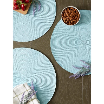 DII Solid Woven Placemat Set 6 Piece, Robbins Egg Blue, 15" Dia 4 DII Solid Woven Placemat Set 6 Piece, Robbins Egg Blue, 15" Dia - Image 4