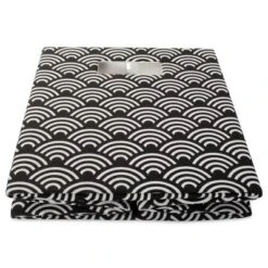 Polyester Cube Waves Black Square 13x13x13 -Design Imports GUEST 901e6278 554d 47a5 b73c d0d2abb0dbf7