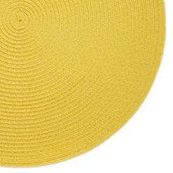 DII Solid Woven Placemat Set 6 Piece, Yellow, 15" Dia