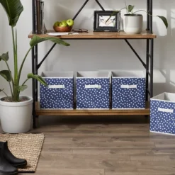 Design Imports Nonwoven Polyester Cube Small Dots French Blue/White Square 11X11X11 Set/4 14 Design Imports Nonwoven Polyester Cube Small Dots French Blue/White Square 11X11X11 Set/4 -Design Imports GUEST 906dcb4f e53a 4091 bed6 18f8deda457f